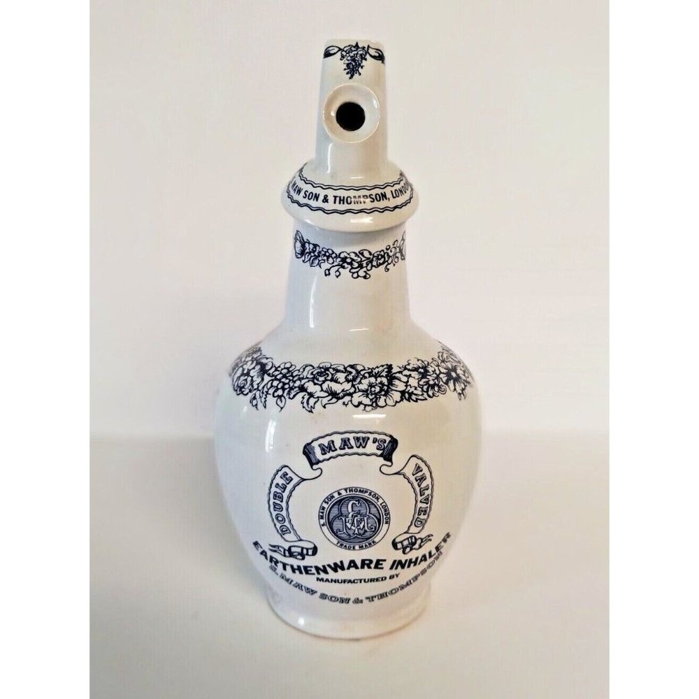 Antique Maw's & Son Earthenware Inhaler Replica Porcelain Medical Inhaler 1875